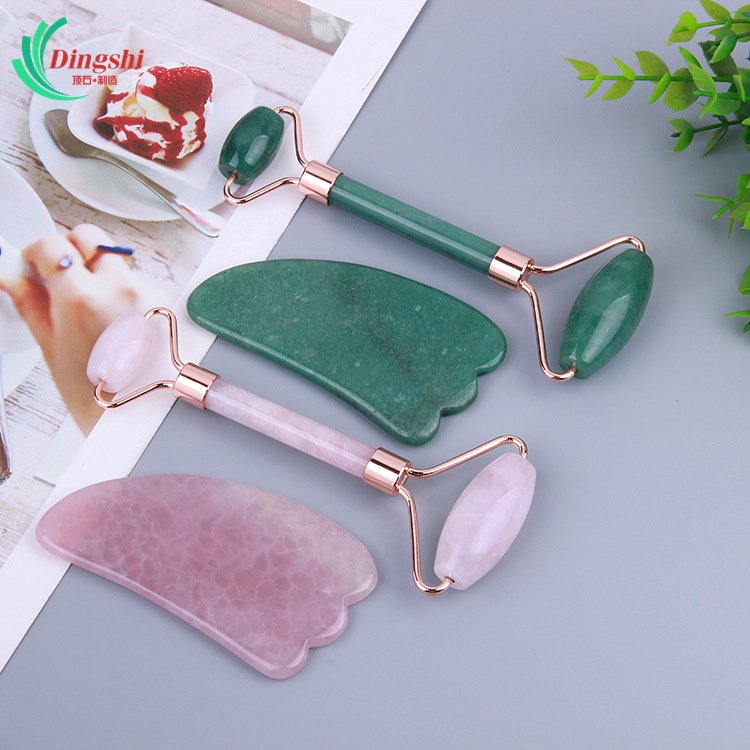 Jade Roller Stone - Alat Pijat Batu Giok Rose Quartz