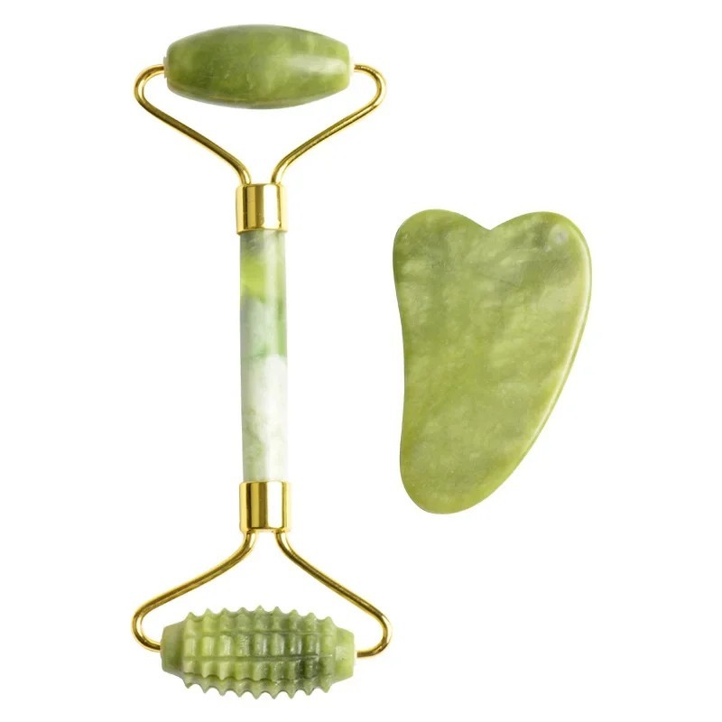 Set Roller Pijat Wajah Batu Gi - Jade Roller Stone ulasan dan harga