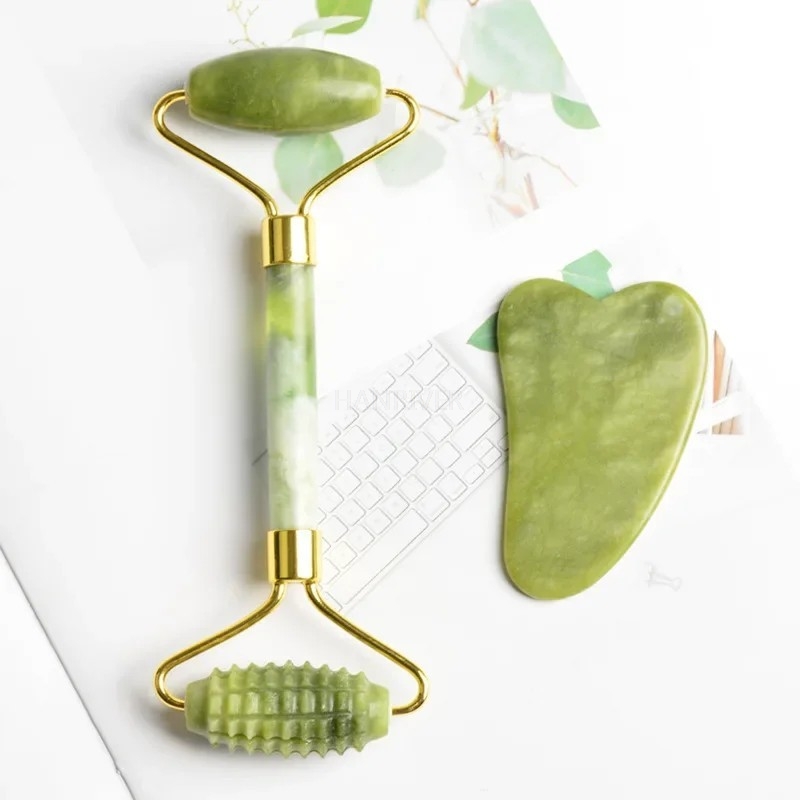 Set Roller Pijat Wajah Batu Gi - Jade Roller Stone ulasan dan harga
