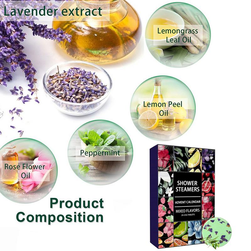 24 buah kit kalender kedatanga - Shower Steamer Tablet ulasan dan harga