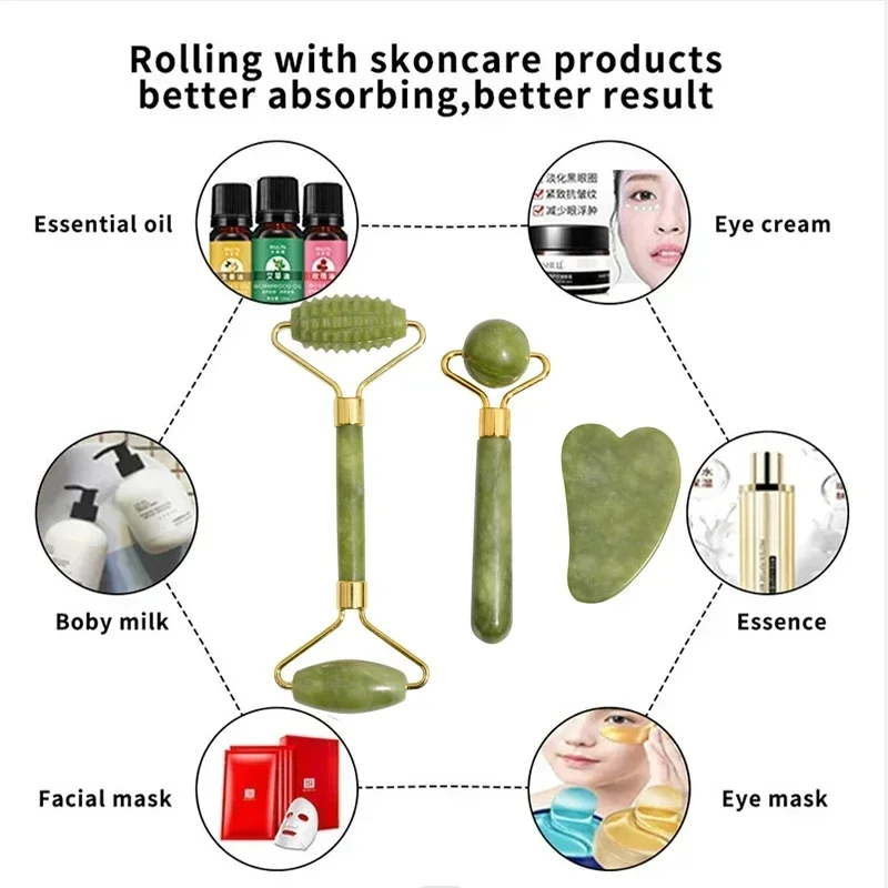 Roller Jade Alami Gua Sha Batu - Jade Roller Stone ulasan dan harga