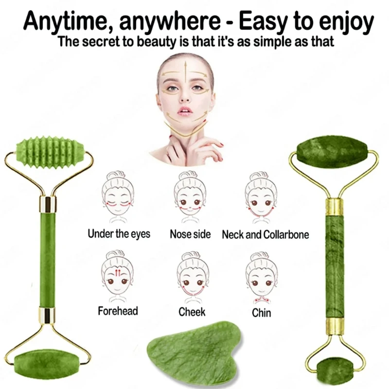 Roller Jade Alami Gua Sha Batu - Jade Roller Stone ulasan dan harga